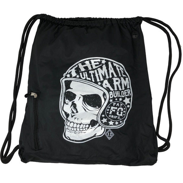 Fat Gripz Black Skull Heavy-Duty Drawstring Bag